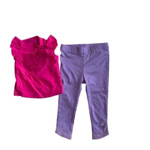 Nike Pink and Purple Matching Set with Ruffles